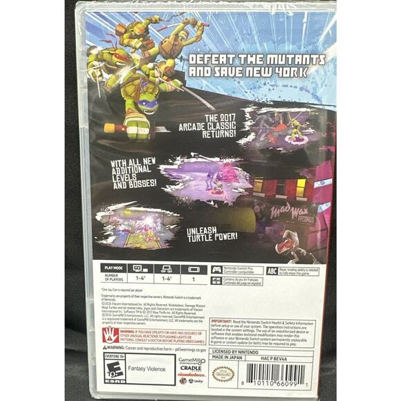 Teenage Mutant Ninja Turtles Arcade Wrath of the Mutants Nintendo Switch New - Picture 2 of 5